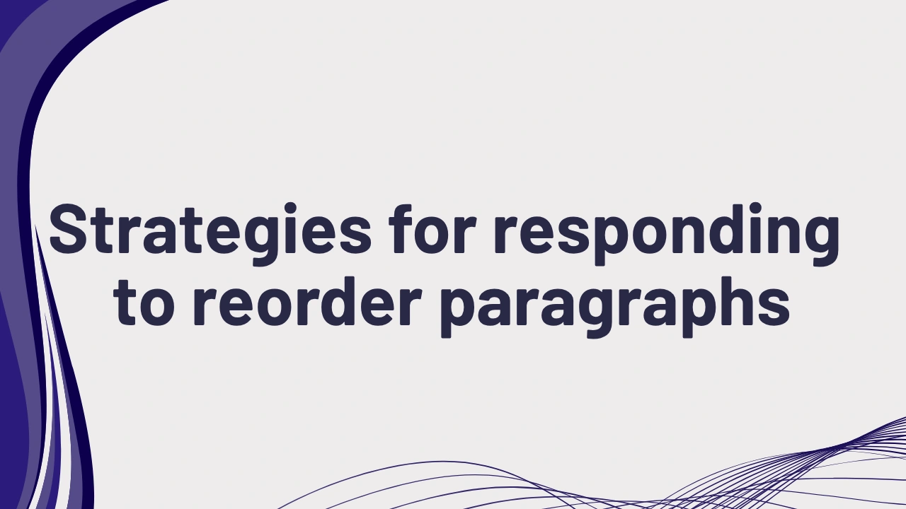 PTE speaking strategies reorder paragraphs