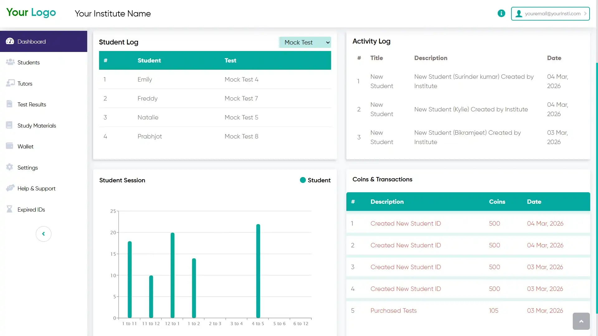 Institute software for PTE, IELTS, CELPIP, OET, Nclex